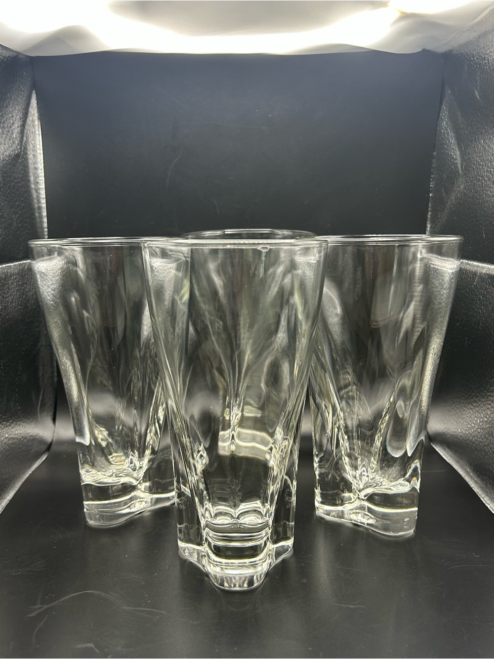 4 Orrefors Sweden Resident Swirl lead crystal 15oz Rare Set